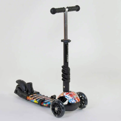 Самокат 5в1 Best Scooter, PU колеса, подсветка колес, Абстракция Multicolor (74071): Тип колес литые