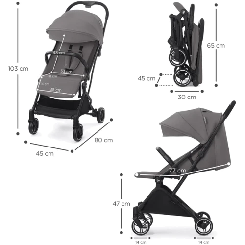 Прогулянковий візочок Kinderkraft Indy 2 Cozy Grey (KSINDY00GRY0000): Тип коляски Прогулянкова