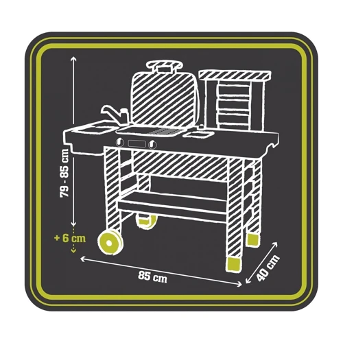 Ігровий набір Smoby Toys Garden Kitchen Садове барбекю з регулюванням висоти (312004) фото 5