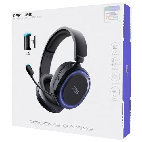 Наушники Proove Gaming Rapture Black: Тип конструкции накладные