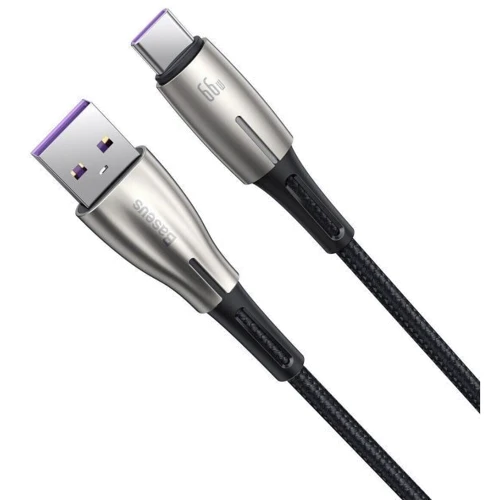 Кабель Baseus USB Cable to USB-C Water Drop-Shaped Lamp PD 66W 2m Black (CATSD-N01) фото 6