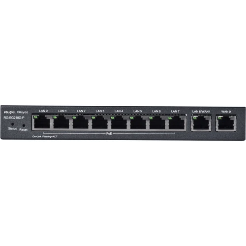 Маршрутизатор Wi-Fi Ruijie Networks RG-EG210G-P: Количество LAN портов 10