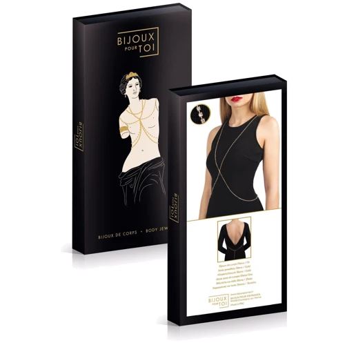 Золотистая цепочка для бюста Bijoux Pour Toi – Elena Gold со стразами