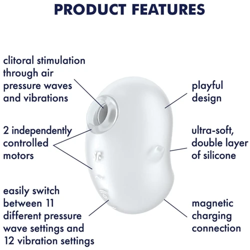 Вакуумный клиторальный стимулятор с вибрацией Satisfyer Cutie Ghost White