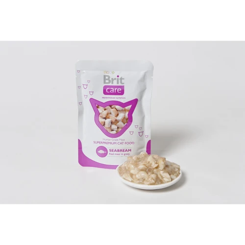 Влажный корм для кошек с морским окунем Brit Care Pouches seabream 80 г (8594031447030): Тип паучи