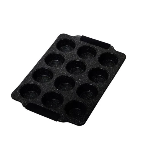 Форма Kamille для маффинов черный 38х26х3 см (KM-6039-BK)