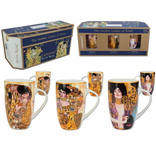 Набор чашек Carmani 3 шт Р. Климт Золотые леди Климта 350 ml (532-1601)