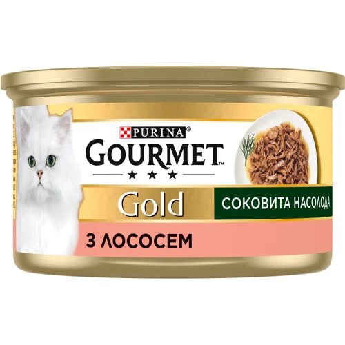 Влажный корм для кошек Purina Gourmet Gold Сочное наслаждение с лососем 24х85 г (8445290823373): Порода Все породы