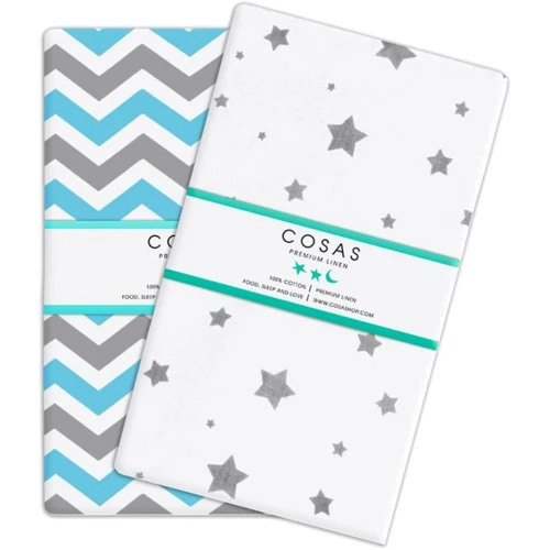 

Набор простыней Cosas Zigzag blue grey/Star grey 120x60 см (4822052023853)