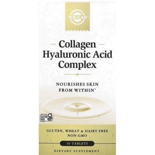 Solgar Collagen Hyaluronic Acid Complex Коллаген с гиалуроновой кислотой 30 таблеток: Страна производитель США