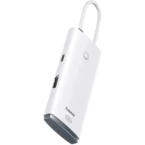 Адаптер Baseus Adapter Lite Series USB-C to HDMI+3xUSB+PD White (WKQX040002): Колір белый
