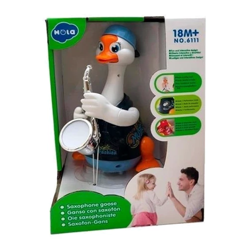 Интерактивная музыкальная игрушка Hola Toys Гусь-саксофонист, синий (6111-blue) фото 4