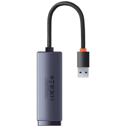 Адаптер Baseus Adapter Lite Series USB to RJ45 Ethernet 1000Mbps Black (WKQX000113): Интерфейс подключения USB 3.0