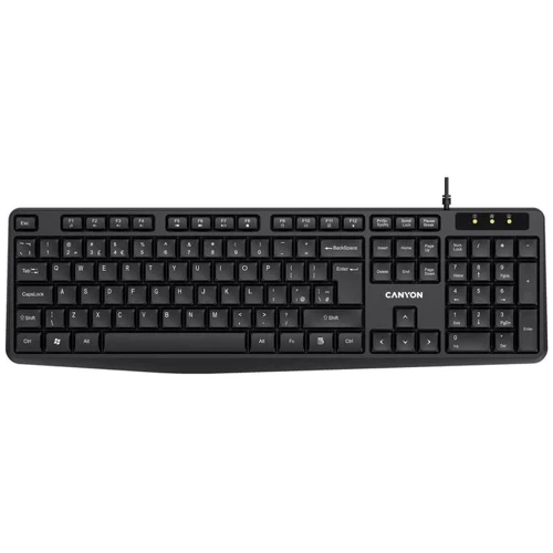 Клавіатура Canyon KB-1 Water resistant USB UA Black (CNE-CKEY01): Підключення дротове