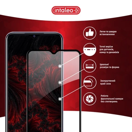 Аксессуар для смартфона Intaleo Tempered Glass Full Glue Black for Vivo Y21S: Материал стекло