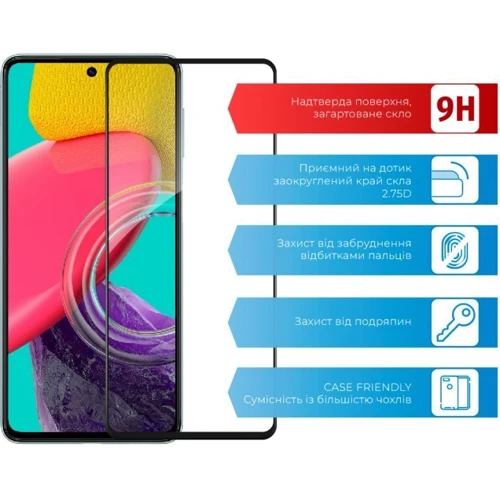 Аксессуар для смартфона ACCLAB Tempered Glass Full Glue Black for Samsung M536 Galaxy M53 5G: Тип защитное стекло