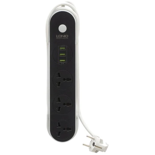 Сетевой фильтр LDNIO SC3301 (3x220V+3USB/3.1A/1.6m) Black/White