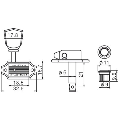 Колок Колки PAXPHIL WJ-44 3+3 (BK)
