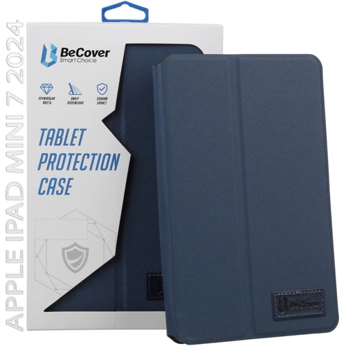 Аксессуар для iPad BeCover Premium Case Deep Blue for iPad Mini 7 2024 (712436): Материал искусственная кожа