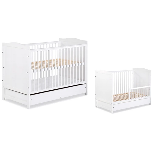 Детская кроватка Klups Felix 120X60 с ящиком и перегородкой белый: Тип классическая