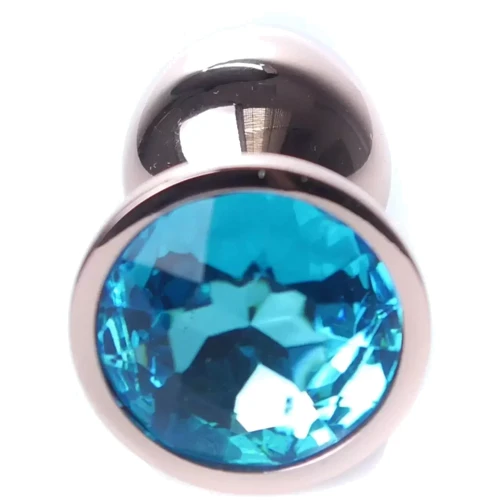 Анальная пробка с кристаллом BOSS of TOYS Boss Series - Jewellery Red Gold PLUG Light Blue S, BS6400113