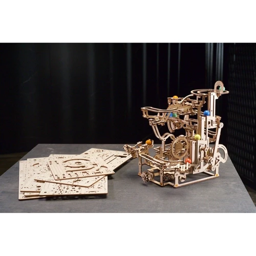 Механический 3D пазл UGEARS Механическая модель Марбл-трасса Многоуровневый подъемник (70170) фото 14