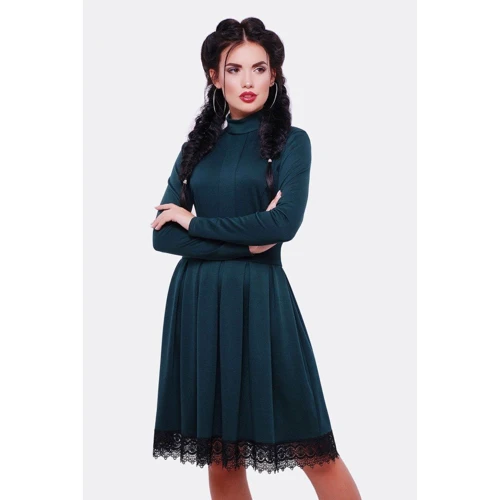 Платье FashionUp PL-1517C 46 зеленое повседневное до середины бедра