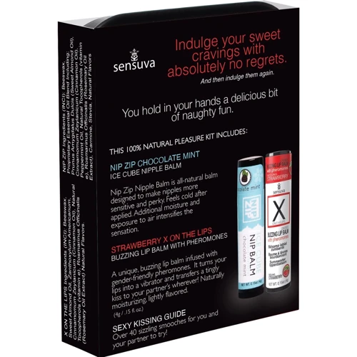 Подарочный набор Sensuva Lips & Nips Pleasure Kit - Chocolate Strawberry 2 x 4 г