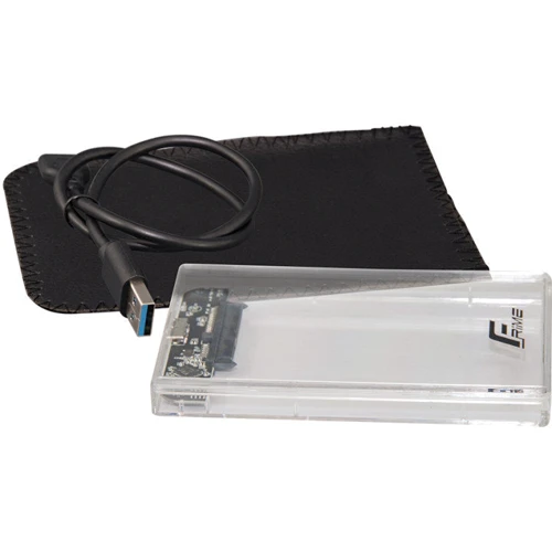 Аксессуар для накопителя Frime SSD/HDD 2.5" USB3.0 Clear SATA (FHE80.25U30): Тип аксессуара Внешний карман