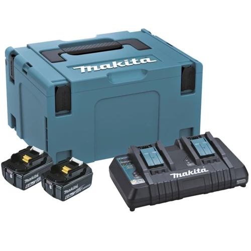 Набір акумуляторів + зарядний пристрій Makita 198077-8, LX L1860 x 2шт (18В, 6Ач) + DC18RD, кейс Makpac3