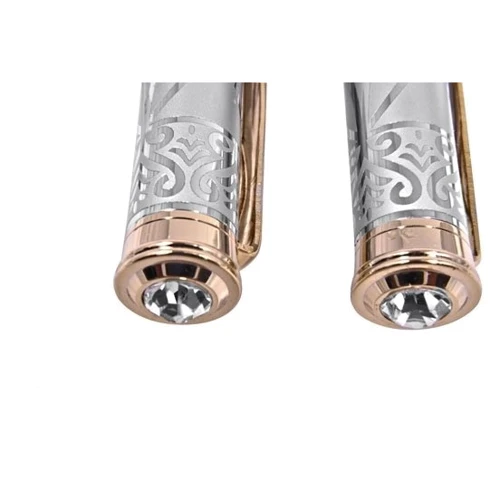 Набор ручек Gianni Terra шариковая и перьевая SILVER WITH GOLD HH122/B-F(silver) фото 3
