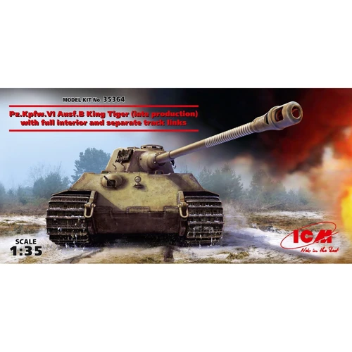 Танк "Королевский Тигр" с полным интерьером и наборными траками гусениц  (ICM35364)