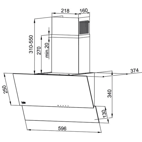 Вытяжка Beko HCA62320B: Тип монтажа Настенный