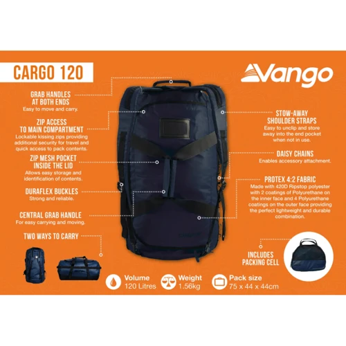 Сумка дорожня Vango Cargo 120 Moonlit Ocean (RUUCARGO0000001) (930854)