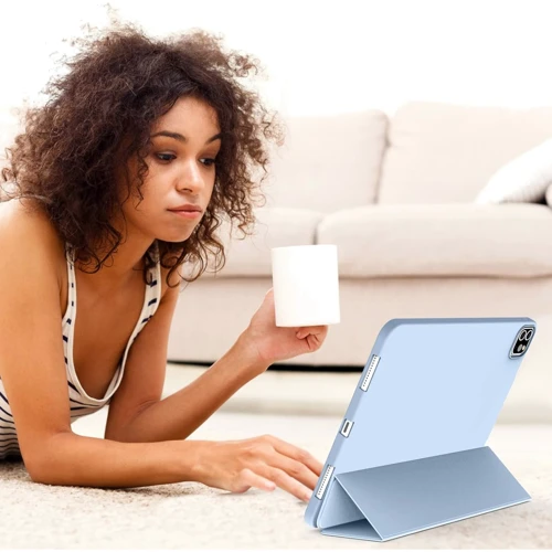 Аксессуар для iPad BeCover Tri Fold Soft TPU Silicone Light Blue for iPad Air 13 (2024 / 2025) (711741) фото 5