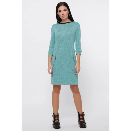 Платье FashionUp PL-1803C 48 голубое повседневное до середины бедра