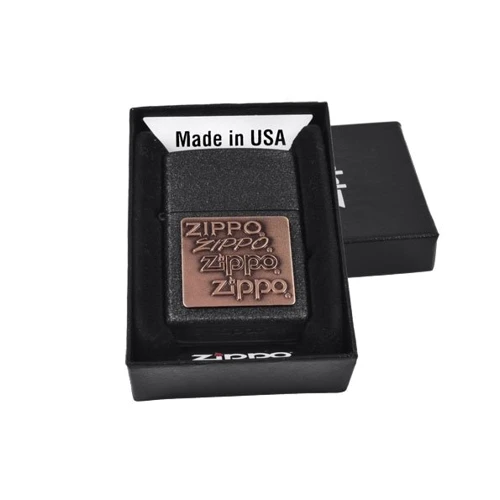 Зажигалка Zippo BRASS EMBLEM BLACK CRACKLE (362) фото 7
