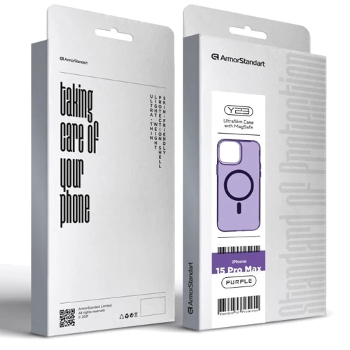 Чохол для iPhone ArmorStandart Y23 MagSafe Transparent Purple для iPhone 15 Pro Max (ARM68569): Тип чохла накладка на заднюю часть
