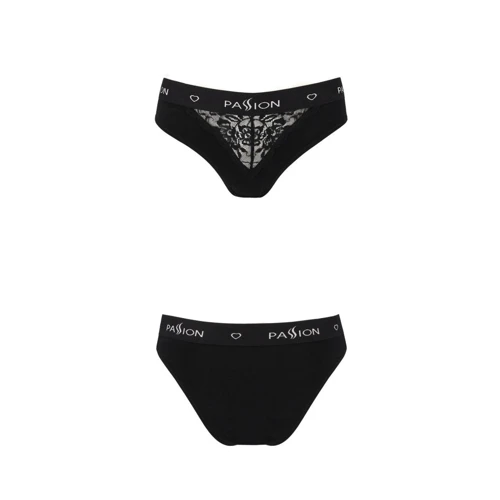 Трусики с широкой резинкой и кружевом Passion PS001 PANTIES black, size M