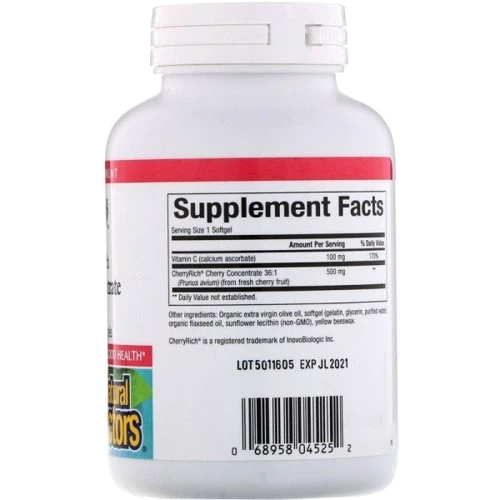 Natural Factors Cherry Concentrate 500 mg Екстракт дикої вишні 90 гелевих капсул: Форма випуску капсули