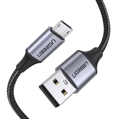 Кабель UGREEN USB Cable to MicroUSB US290 2.4A 1m Metal/Black