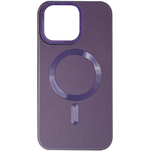 Чехол для iPhone TPU Case Bonbon Leather Metal Style with MagSafe Dark Purple for iPhone 15 Plus