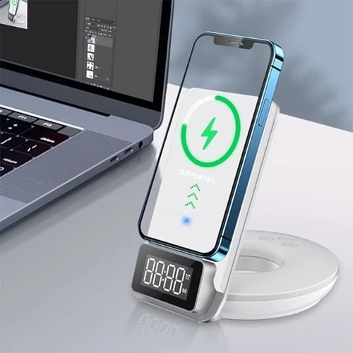 Зарядное устройство WIWU Wireless Charger Stand Automatic Positioning M11 15W White фото 6