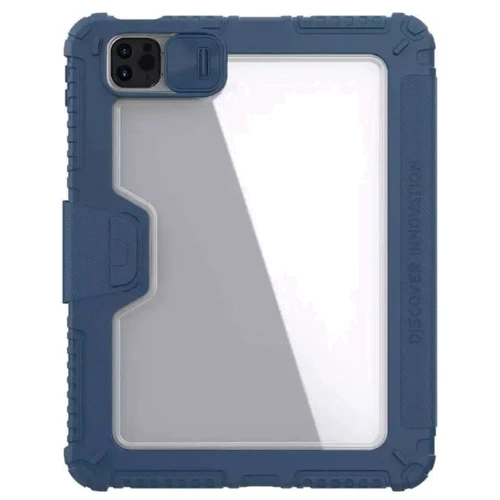 Аксессуар для iPad Nillkin Bumper Pro Sapphire Blue for iPad Air (2020-2025) / iPad Pro 11 (2018-2022): Особенности трансформируется в подставку, Надежная защита от царапин и загрязнений, Защита основной камеры от царапин, закрывается на магнитный клапан, режим автопробуждения/сна