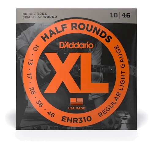 Струна для гітар Комплект струн D'addario EHR310 XL Half Rounds Regular Light (10-46)