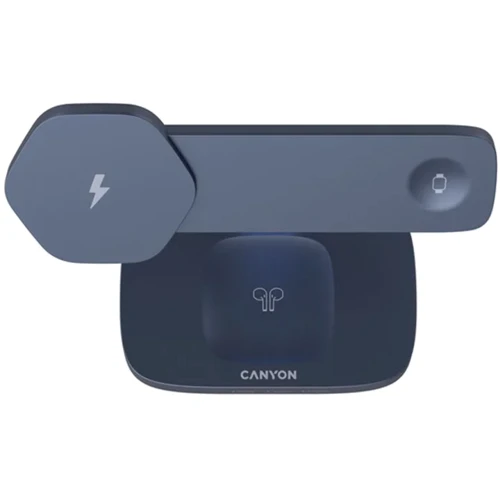 Зарядний пристрій Canyon Wireless Charger HEXAGON WCS-310 24W DarkGrey/Blue (CNS-WCS310DGBL): Кабель в комплекті USB-C
