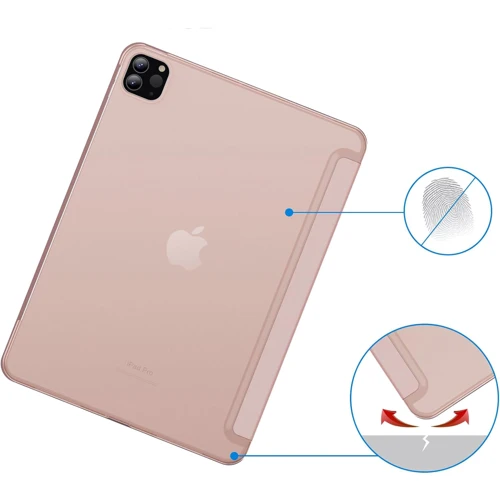 Аксессуар для iPad BeCover Case Book Tri Fold Hard Pink for iPad Pro 12.9 (2020-2022) (711721): Цвет розовый