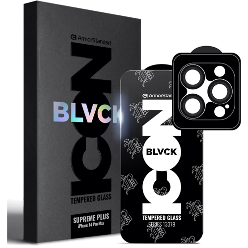 Захисне скло для iPhone ArmorStandart Tempered Glass Supreme Plus Icon Black для iPhone 14 Pro Max (ARM68064)