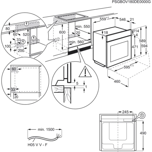 Духовой шкаф электрический Electrolux KOE8P81Z: Мощность подключения, Вт 3500