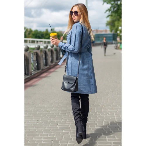 Платье FLFashion Хоо ХПХ 3253 50 синее повседневное до середины бедра: Состав Лен